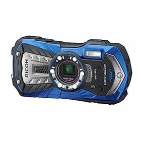 【中古】RICOH 防水デジタルカメラ RICOH WG-40W ブルー 防水14m耐ショック1.6m耐寒-10度 RICOH WG-40W BL 04693(コンパクトデジタルカメラ)