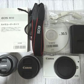 【美品】Canon EOS M10 ホワイト レンズセット 動作良好 付属品完備