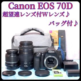 Canon EOS 70D◎スマホ転送◎バッグ付◎一眼レフカメラ◎手ぶれ補正標準