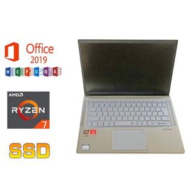 中古 ノートパソコン ASUS Zenbook 14 UM431 Microsoft Office 2019 AMD Ryzen 7 3700U 2.7GHz 8GB SSD512GB Radeon RX Vega 10 14型FHD Webカメラ Windows11