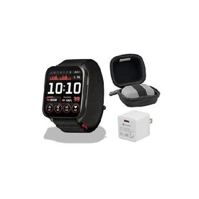 Garmin Venu X1 Black with Slate Titanium Caseback/Black ComfortFit Band Bundle with Storage Case and Smartwatch Accessory (3 Items)