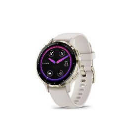 Garmin Venu 3S Soft Gold Stainless Steel Bezel 1.2-Inch AMOLED Touchscreen Display Smart Watch with 41mm Ivory Case and Silicone Band