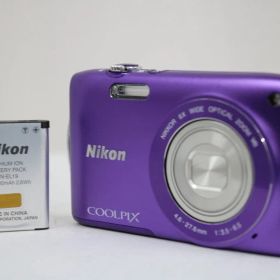 【美品 返品保証】 ニコン Nikon COOLPIX S3300 パープル 6x バッテリー付き コンパクトデジタルカメラ e10444