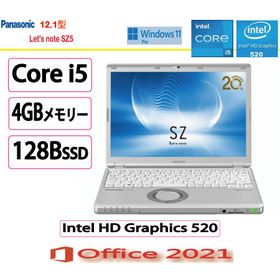 パナソニック(Panasonic) ノートパソコン パナソニック Let's note SZ5 CF-SZ5PDF5S/Core i5/4GB/128GB/12.1型/Win 11/MS Office 2021