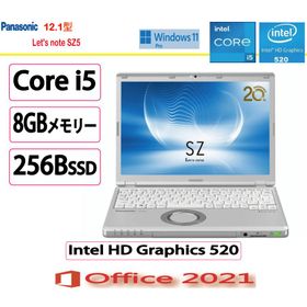 パナソニック(Panasonic) ノートパソコン パナソニック Let's note SZ5 CF-SZ5PDYVS/Core i5/8GB/256GB/12.1型/Win 11/MS Office 2021