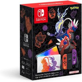 Nintendo Switch（有機ELモデル） スカーレット・バイオレットエディション 箱に傷や痛み凹み擦り傷破れなどありますが中身は新品未使用になります。一部保証印あり 4902370550412