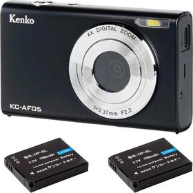 【中古】【.co.jp限定】 Kenko コンパクトデジタルカメラ KC-AF05ST バッテリー2個セット有効画素数800万画素 オートフォーカス デジタルズーム4倍 2.7K動画撮影 144237 ブラック当店保証30日間 人気モデル 高画質 売れ筋