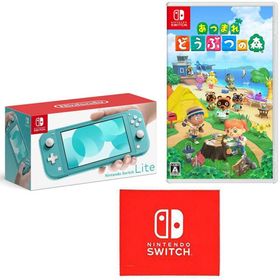 【即納新品/保証書印なし】任天堂 Nintendo Switch Lite ターコイズ 本体 +あつまれどうぶつの森 ソフト +マイクロファイバークロス【3点1セット】