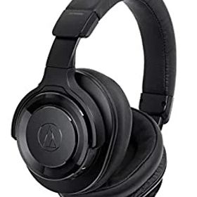 【中古】audio-technica ワイヤレスヘッドホン Bluetooth マイク付き 重低音 ノイズキャンセリング 密閉型 ブラック ATH-WS990BT BK
