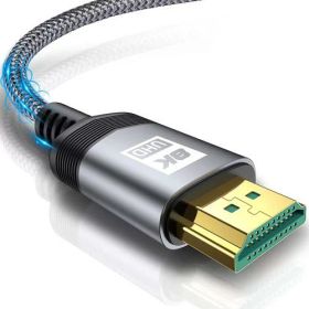 8K HDMI ケーブル 6M HDMI2.1 Ultra High Speed 認証取得 ハイスピード 48Gbps 超高速 2.1規格HDMI Cable 8K@60Hz 4K@120Hz/144Hz 7680x4320p UHD Dynamic HDR eARC 3D イーサネット 対応 Apple TV,PS5/PS4, PCモニター など適用 (グレー)