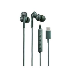 オーディオテクニカ(audio-technica) ATH-CKS330NC-GR グリーン SOLID BASS 有線イヤホン ノイズキャンセリングUSB Type-C
