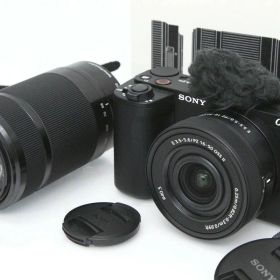 【中古】【美品】ソニー VLOGCAM ZV-E10M2X ダブルズームレンズキット CA01-R5246-2K1 SONY Eマウント APS-C 標準ズーム 望遠ズーム 手ブレ補正 レンズ付き セット 中古