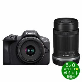 ◆最大3000円CP＋P3倍！！5/20◆キヤノン カメラ ミラーレス一眼カメラ EOS R100 ダブルズームキット ブラック Canon【転送不可】