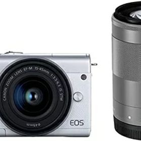 【中古】 Canon ミラーレス一眼カメラ EOS M200 ダブルズームキット ホワイト EOSM200WH-WZK