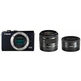 【中古】Canon ミラーレス一眼カメラ EOS M100 ダブルレンズキット ブラック EOSM100BK-WLK(ミラーレス一眼)