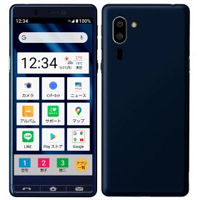 【中古】Aランク【目立った傷や汚れなし】 SIMフリー A001SH SHARP シンプルスマホ5 ネイビーブルー 本体のみ 利用制限▲(赤ロム永久保証) 送料無料