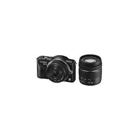 パナソニック ミラーレス一眼カメラ LUMIX GF3 ダブルレンズキット エスプリブラ(中古品)