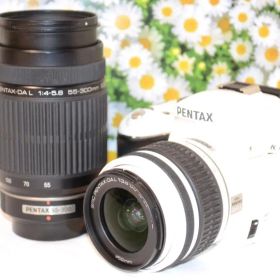 美品❤PENTAX k-x❤ペンタックス❤ダブルレンズ❤簡単スマホ転送❤ホワイト
