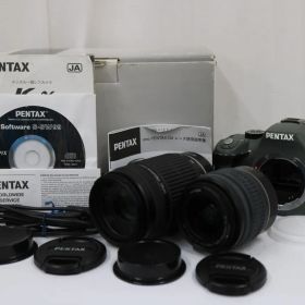 【返品保証】 PENTAX K-x オリーブxブラック / SMC PENTAX-DA L 18-55mm F3.5-5.6 AL / 55-300mm F4-5.8 ED ボディ レンズセット e11478