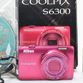 [良品] NIKON ニコン COOLPIX S6300 ピンク コンパクト デジタル カメラ コンデジ 箱付き #2784782A
