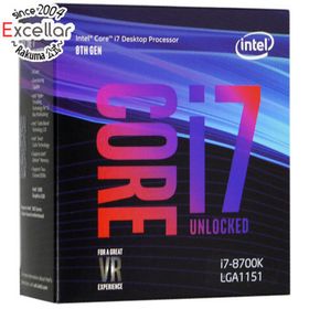 インテル(intel)のCore i7 8700K 3.7GHz LGA1151 95W SR3QR 元箱あり(PCパーツ)