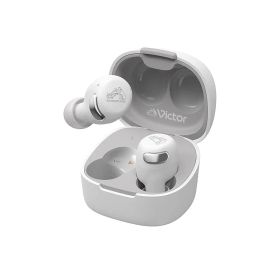 【新品】 JVCケンウッド Victor HA-A30T2-W ワイヤレスイヤホン Bluetooth Ver.5.3 ノイズキャンセリング アプリ対応 マルチポイント 合計27時間再生 マイク付き 小型 軽量 外音取り込み 防水 ホワイト 1