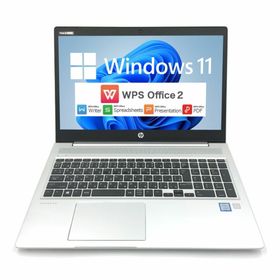 【Windows11】 【薄型】【テレワークに最適】 HP ProBook 450 G6 第8世代 Core i5 8265U/1.60GHz 4GB 新品SSD2TB M.2 64bit WPSOffice 15.6インチ フルHD カメラ テンキー 無線LAN ノートパソコン PC 【中古】(ノートPC)