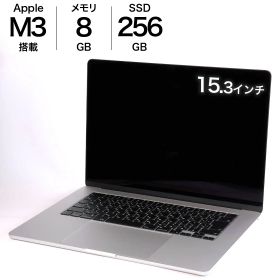 中古 MacBook Air M3 15インチ 2023 512GBSSD 8GB 8コアCPU 10コアGPU Apple MRYQ3J/A シルバー