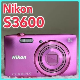 Nikon COOLPIX S3600 充電器 箱 ピンク コンデジ 動作品