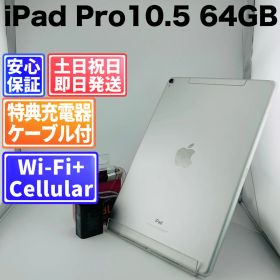 バッテリー良好 iPad Pro 10.5 64GB シルバー SIMフリー(simロック解除済) 白ロム 中古 本体 動作確認済 【最短送料無料】J-294