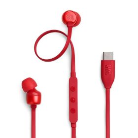 【新品】 JBL TUNE310C USB Type-C 接続 イヤホン 96kHz/24bit DAC内蔵/通話可能マイク付き3ボタンリモコン/フラットケーブル/3種のプリセットイコライザー搭載/ハイレゾ/9mm径ダイナミックドライバー/レッド/JBLT 0