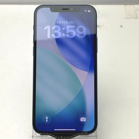 アイフォーン(iPhone)のApple iPhone 12 64GB ブルー SIMロックなし バッテリー最大容量74% サービス表示 MGHR3J/A 中古(スマートフォン本体)