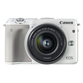【中古】Canon ミラーレス一眼カメラ EOS M3 レンズキット(ホワイト) EF-M15-45mm F3.5-6.3 IS STM 付属 EOSM3WH-1545ISSTMLK(ミラーレス一眼)