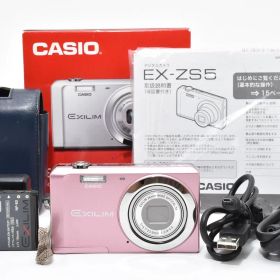 ■ ほぼ新品 ■ カシオ CASIO EXILIM EX-ZS5 ピンク 《動作確認済・付属品多数・ケース付》 コンパクト デジタル カメラ #A1173