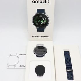 ボーナスストア+5％【美品】Amazfit Active 3 Premium sp170082-C116 アトラスブルー 45mm スマートウォッチ アマズフィット アクティブ3 プレミアム 本体