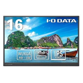 IODATA LCD-YC163DX-AG ブラック 広色域&amp;WUXGA(1920x1200)対応 16型モバイルディスプレイ 抗菌モデル