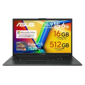 ASUS エイスース ノートパソコン Vivobook Go 15 [ 15.6型 / Win11 Home / Ryzen 5 / メモリ16GB / SSD512GB / Office ] ミックスブラック E1504FA-R5165BWS