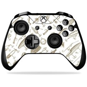 MightySkins Xbox One X Controller 用ビニールスキン「Retro Lures」保護スキン 着脱簡単
