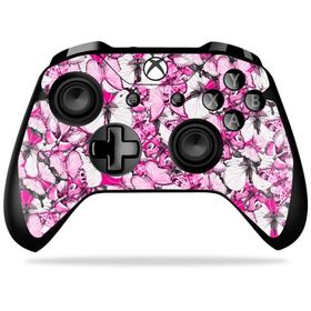MightySkins Xbox One X Controller 用ビニールスキン「Butterflies」保護スキン 着脱簡単