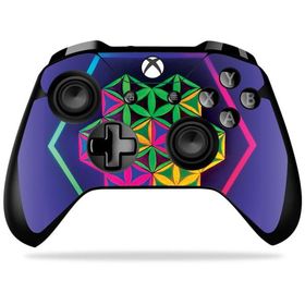 MightySkins Microsoft Xbox One X コントローラー 用ビニールスキン「Shapes Within」保護デカールラップ 着脱簡単