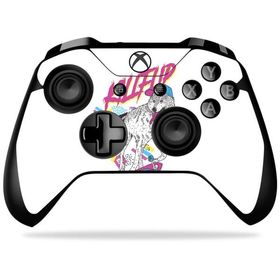 MightySkins Microsoft Xbox One X コントローラー 用ビニールスキン「Skater Wolf」保護デカールラップ 着脱簡単