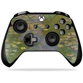 MightySkins Microsoft Xbox One X コントローラー 用ビニールスキン「Water Lilies」保護デカールラップ 着脱簡単
