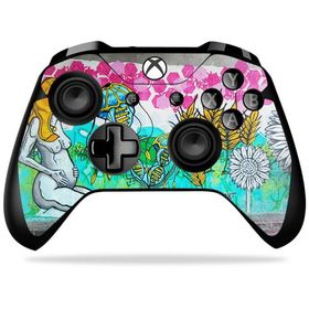 MightySkins Microsoft Xbox One X コントローラー 用ビニールスキン「Mother Garden」保護デカールラップ 着脱簡単