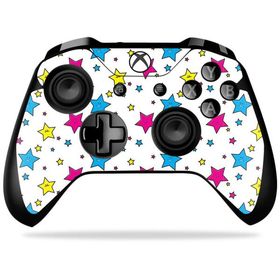 MightySkins Microsoft Xbox One X コントローラー 用ビニールスキン「Smiley Stars」保護デカールラップ 着脱簡単