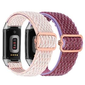 Fitbit Charge6/Charge5バンド フィットビット チャージ6/チャージ5に対応 ナイロン製弾性バンド スポーツバンド 交換