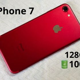 Apple iPhone 7 128GB レッド バッテリー100% SIMフリ