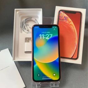 超美品 国内版 SIMフリー iPhoneXR 64GB コーラル色