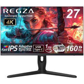 REGZA｜レグザ ゲーミング液晶ディスプレイ(27型/ Fast IPS/ 4KUHD 3840×2160/ 320Hz/ HDR400/ HDMI/ DP/ USB TYPE-C/ VESA)(ブラック) RM-G277R 返品種別A