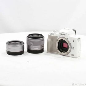〔中古〕Canon(キヤノン) EOS Kiss M ダブルレンズキット ホワイト〔344-ud〕