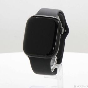 〔中古〕Apple(アップル) Apple Watch Series 10 GPS 46mm ジェットブラックアルミニウムケース ブラックスポーツバンド〔344-ud〕